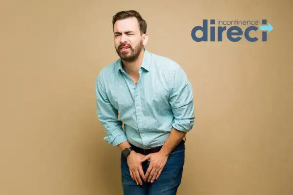 Image of a middle aged man suffering with urge incontinence  