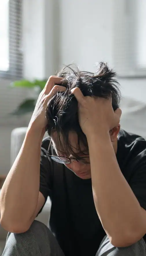 Image of upset man because of erectile dysfunction symptoms