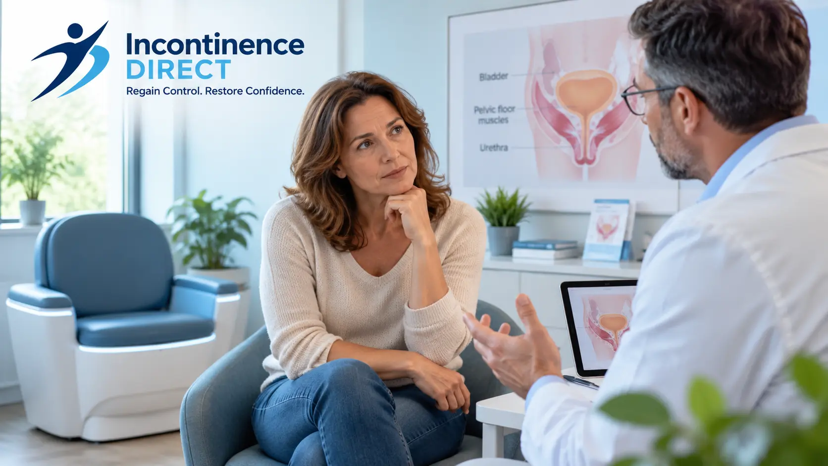 Pelvic Health Consultation in a Modern Clinic incontinence direct